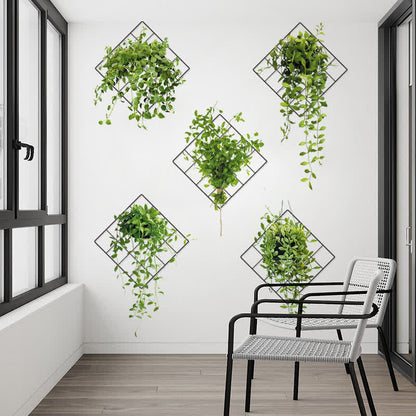 Adesivi murali decorativi botanici in vaso 3D