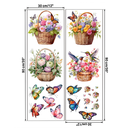 Adesivi murali rimovibili con farfalle floreali