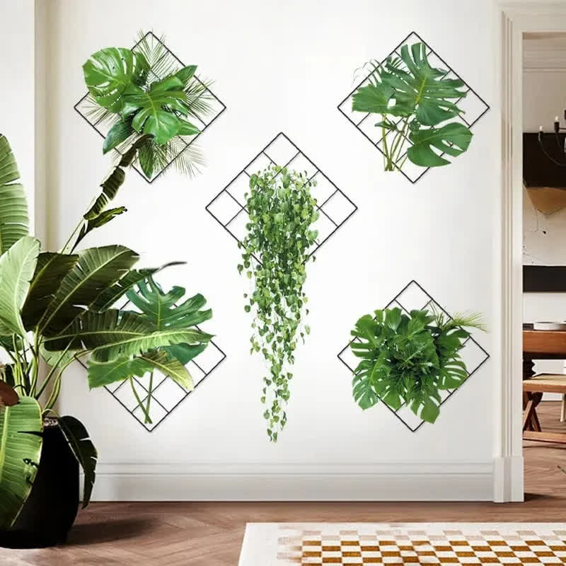 Adesivi murali decorativi botanici in vaso 3D