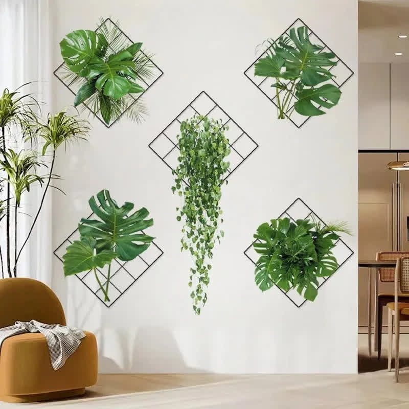 Adesivi murali decorativi botanici in vaso 3D