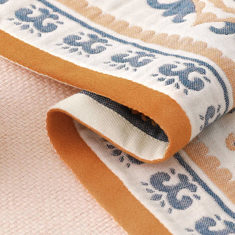 Asciugamano da bagno in cotone jacquard con stampa floreale Ownkoti