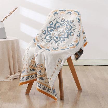 Asciugamano da bagno in cotone jacquard con stampa floreale Ownkoti