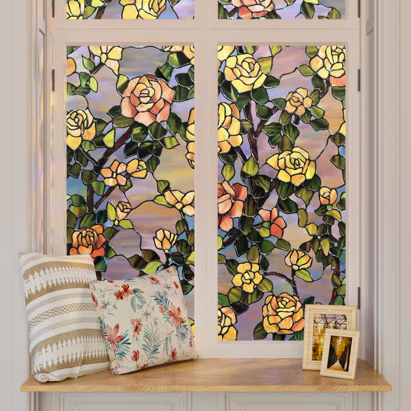 Pellicola per la privacy statica rimovibile Stained Rose
