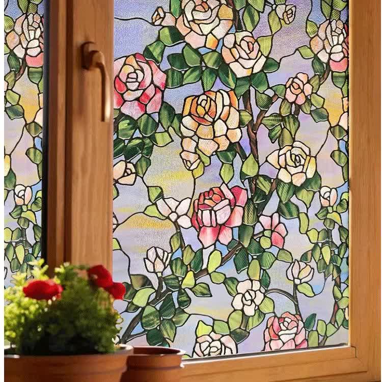 Pellicola per la privacy statica rimovibile Stained Rose