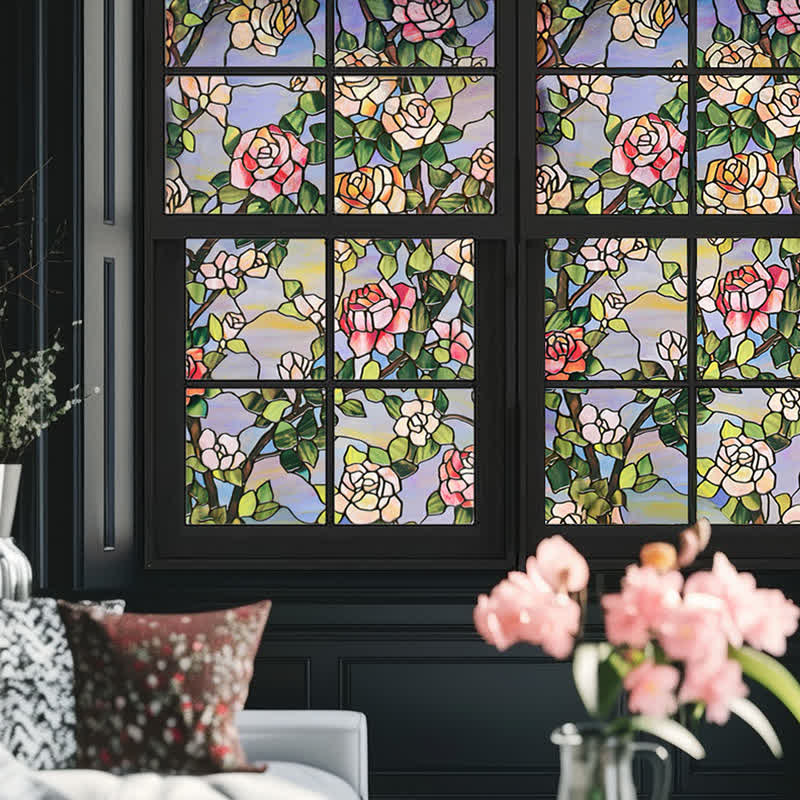 Pellicola per la privacy statica rimovibile Stained Rose