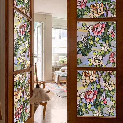 Pellicola per la privacy statica rimovibile Stained Rose