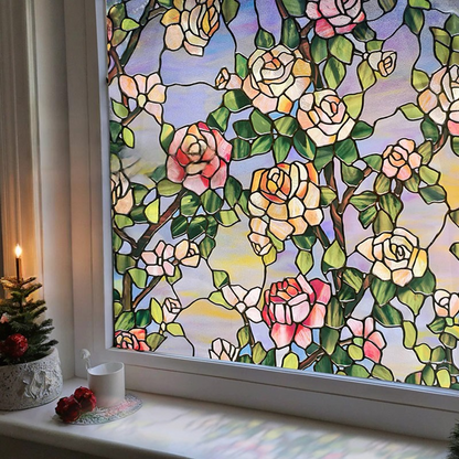Pellicola per la privacy statica rimovibile Stained Rose