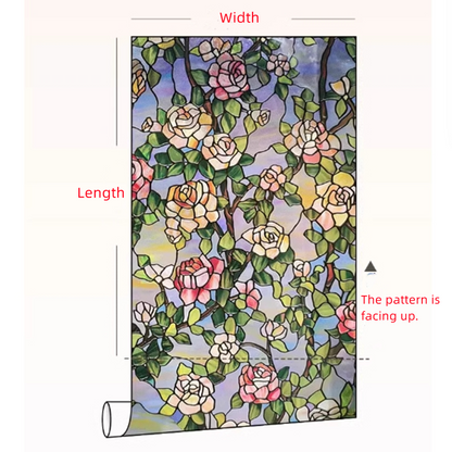 Pellicola per la privacy statica rimovibile Stained Rose