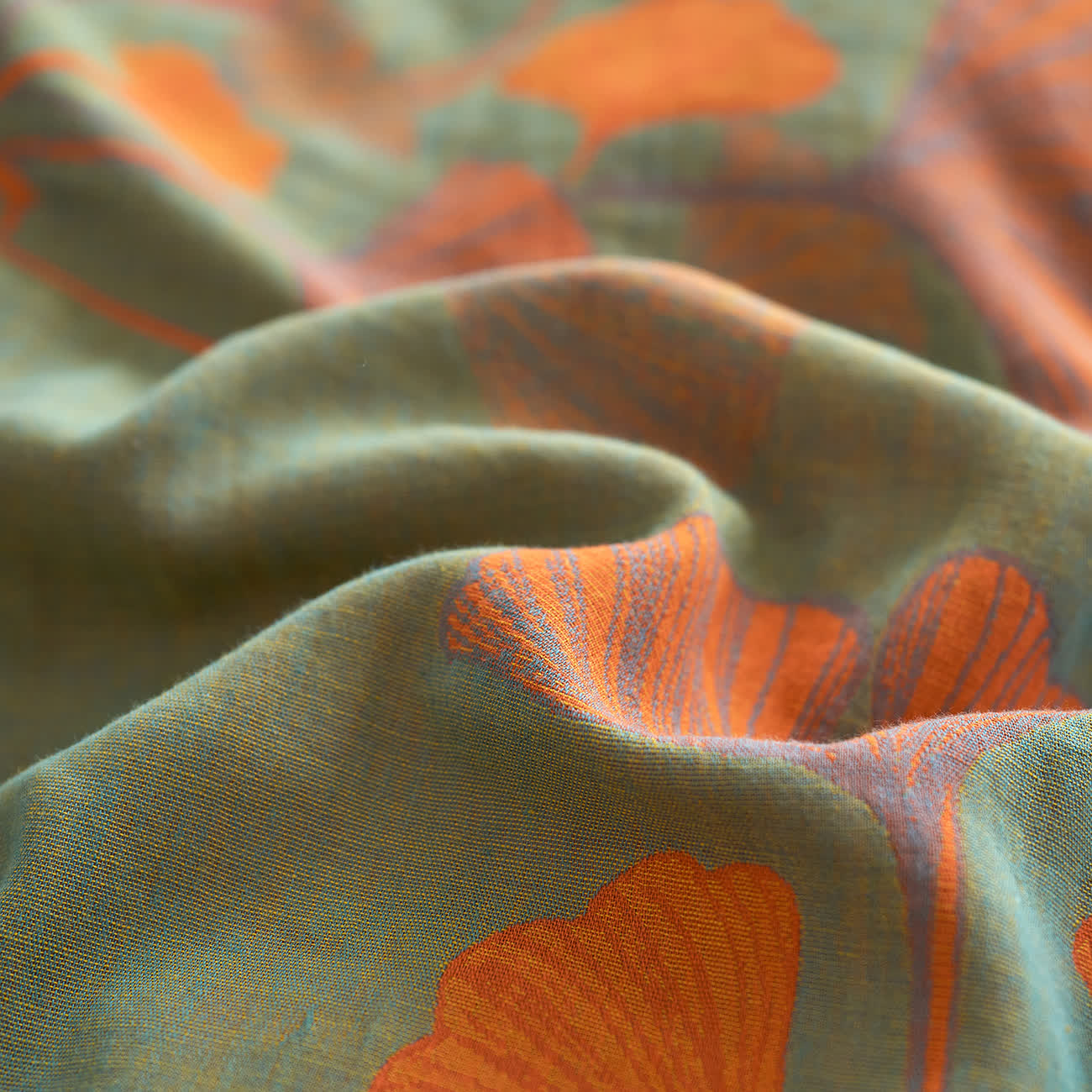 Set di biancheria da letto in garza di cotone con foglie di ginkgo (4 pezzi) - image 6