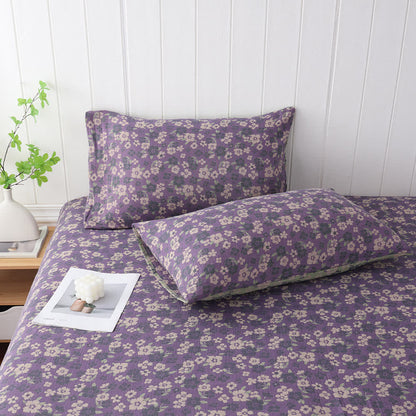 Federe morbide in garza di cotone jacquard floreale (2 pezzi)