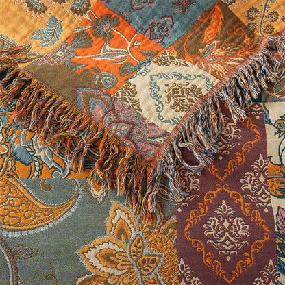 Coperta reversibile per divano in garza di cotone bohémien
