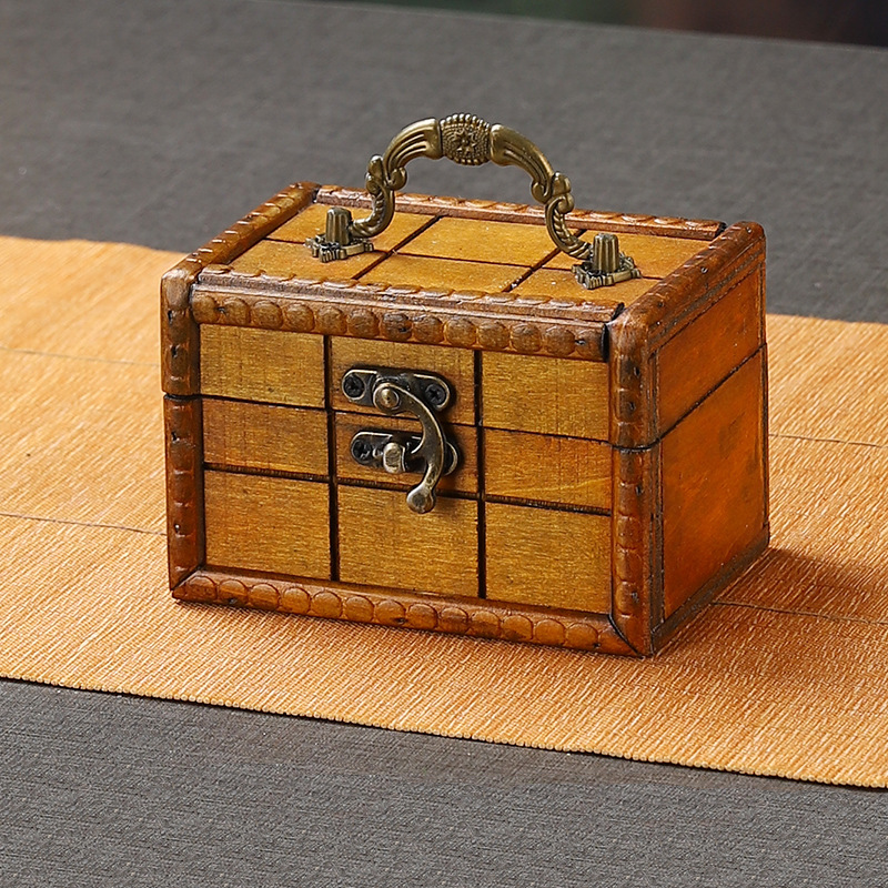 Scatola decorativa portaoggetti in legno retrò creativa