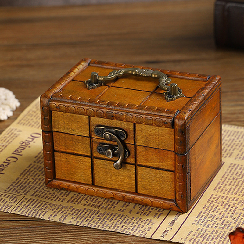 Scatola decorativa portaoggetti in legno retrò creativa