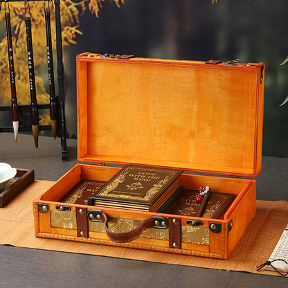 Scatola portaoggetti funzionale in legno vintage