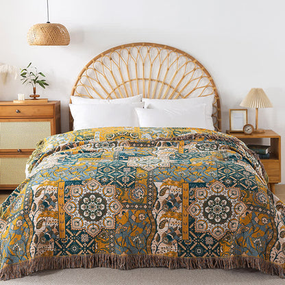 Trapunta reversibile con nappe in garza di cotone marocchino