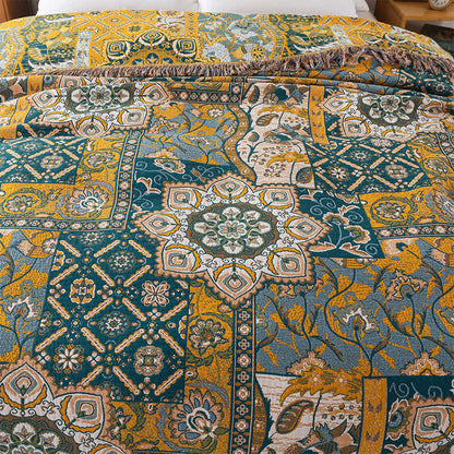Trapunta reversibile con nappe in garza di cotone marocchino