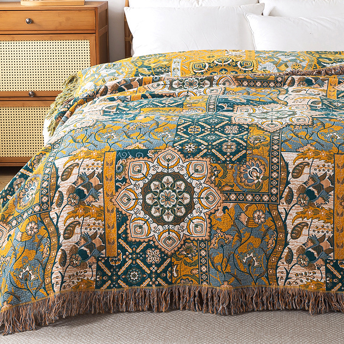 Trapunta reversibile con nappe in garza di cotone marocchino
