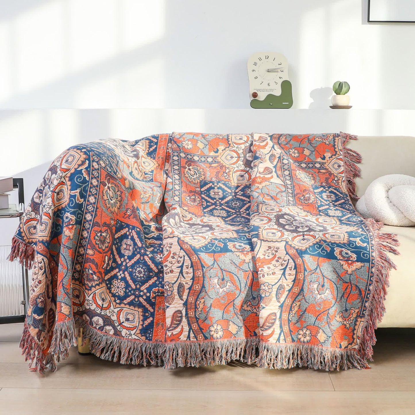 Trapunta reversibile con nappe in garza di cotone marocchino