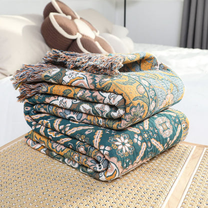 Trapunta reversibile con nappe in garza di cotone marocchino