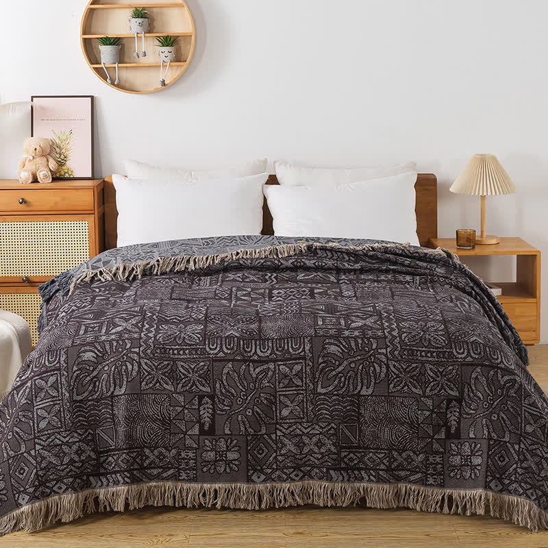 Coperta retrò reversibile in garza di cotone a quattro strati