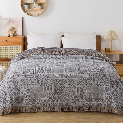 Coperta retrò reversibile in garza di cotone a quattro strati