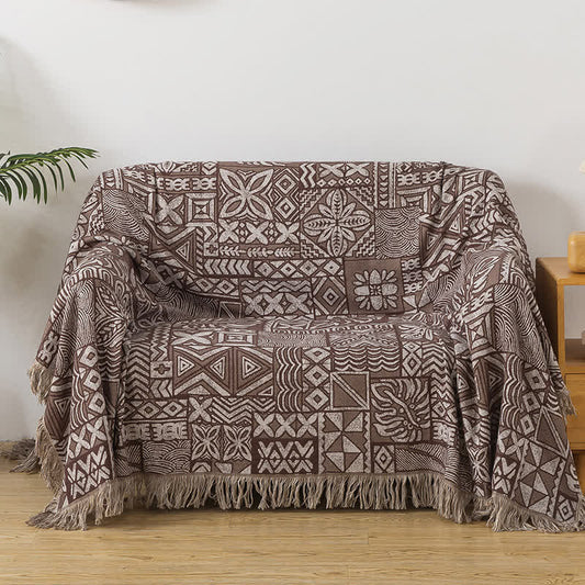 Coperta retrò reversibile in garza di cotone a quattro strati