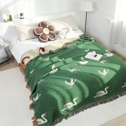 Elegante trapunta reversibile in garza di cotone d'oca con nappe