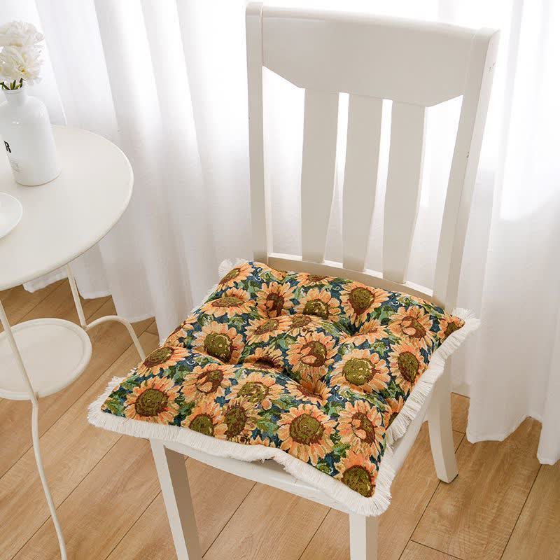 Cuscino decorativo da pavimento con nappa di girasole rurale