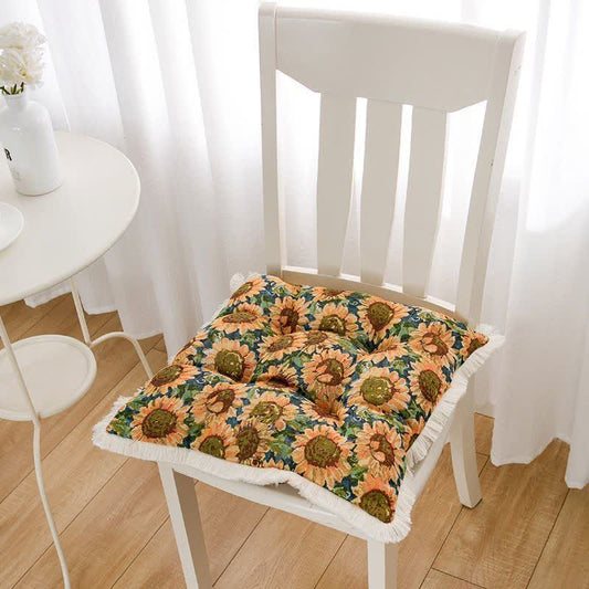 Cuscino decorativo da pavimento con nappa di girasole rurale