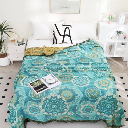 Trapunta morbida con nappe in garza di cotone Mandala