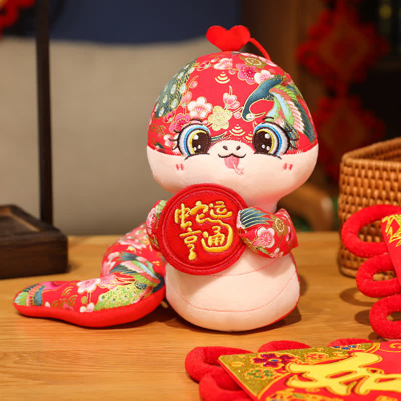 Peluche a forma di serpente mascotte di Capodanno