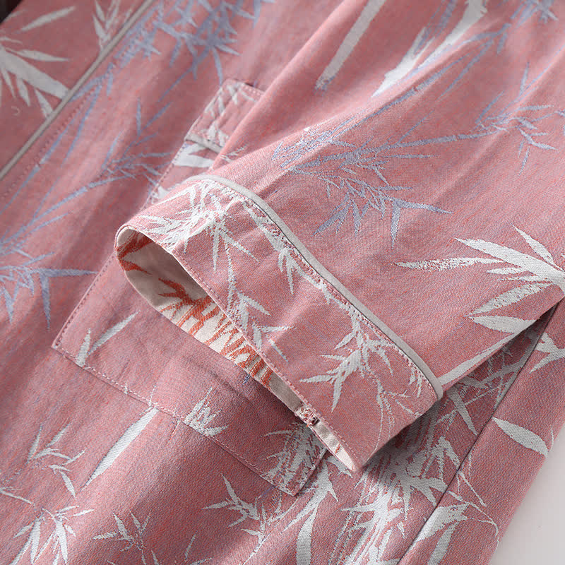 Accappatoio traspirante in cotone e bambù jacquard