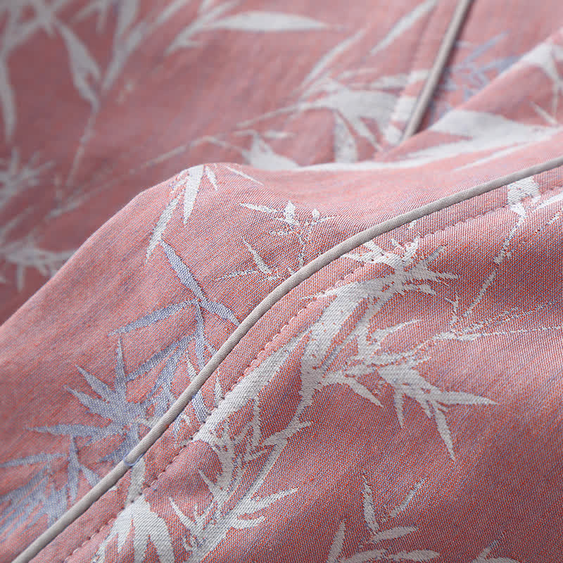 Accappatoio traspirante in cotone e bambù jacquard
