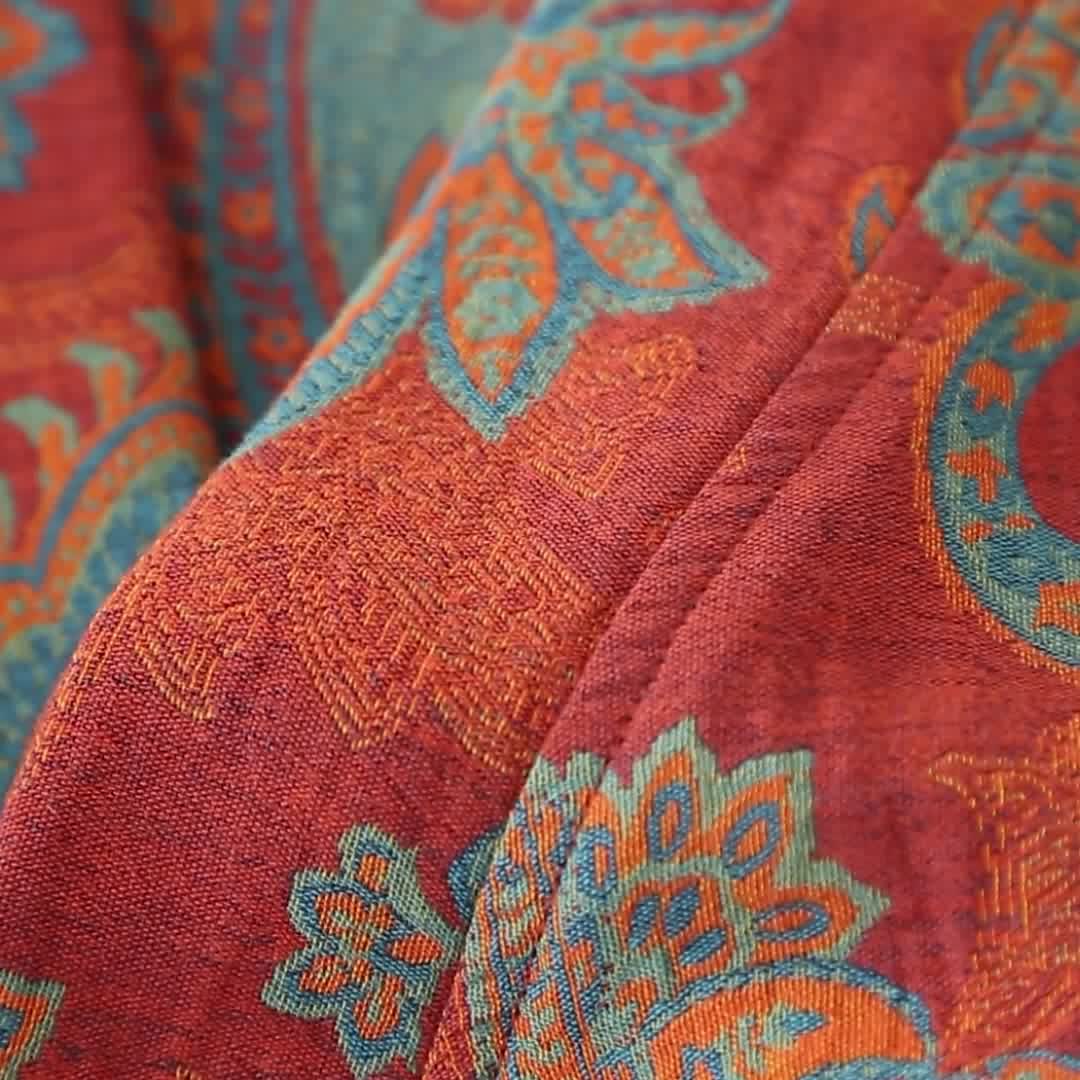 Accappatoio in garza di cotone jacquard retrò ad asciugatura rapida