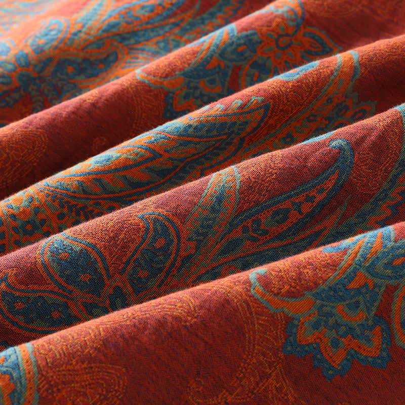 Accappatoio in garza di cotone jacquard retrò ad asciugatura rapida