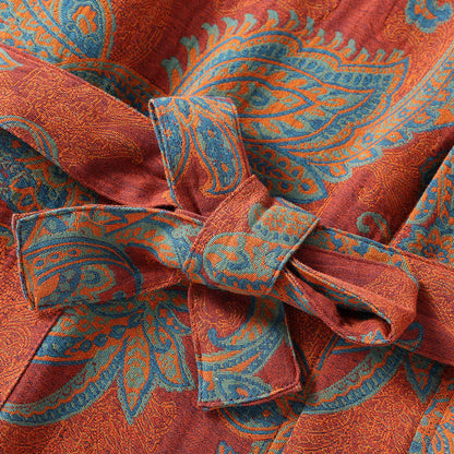 Accappatoio in garza di cotone jacquard retrò ad asciugatura rapida