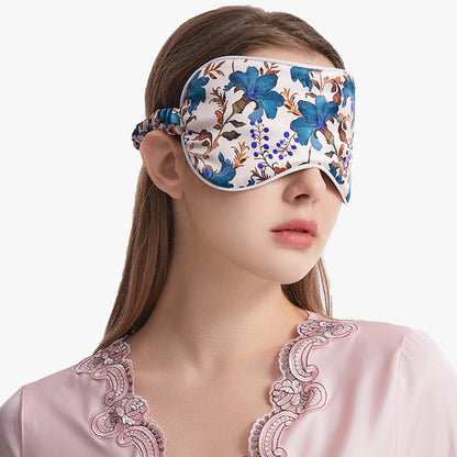 Maschera per dormire con motivo a bouquet di seta