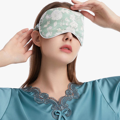 Maschera per dormire con motivo a bouquet di seta