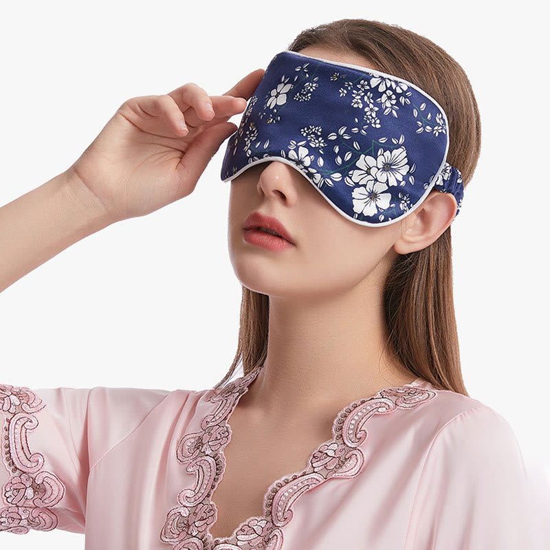 Maschera per dormire con motivo a bouquet di seta