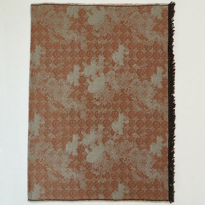 Coperta in cotone vintage con motivo a pizzo tinto in filo