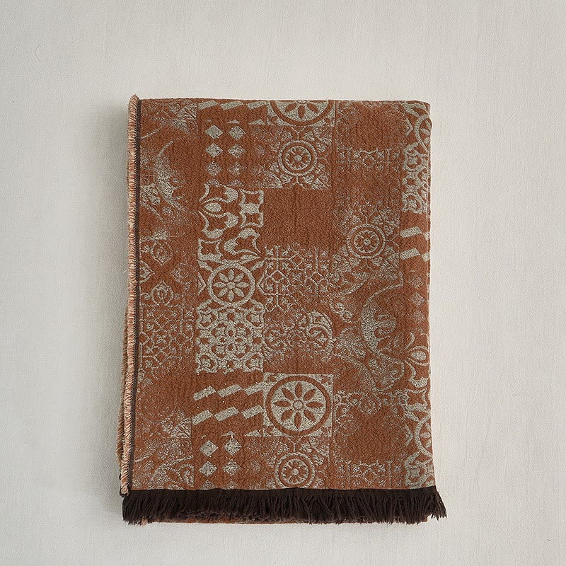 Coperta scialle in cotone tinto in filo vintage di lusso