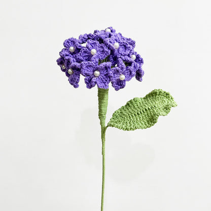 Bouquet di ortensie all'uncinetto, decorazione per la casa
