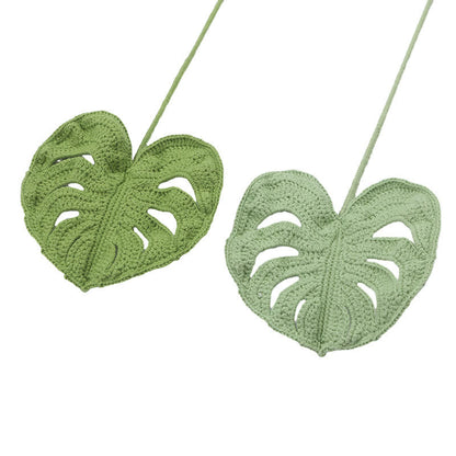 Foglia di Monstera in filato lavorato a mano