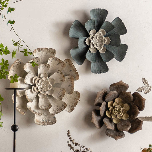 Decorazione da parete vintage in ferro con girasole