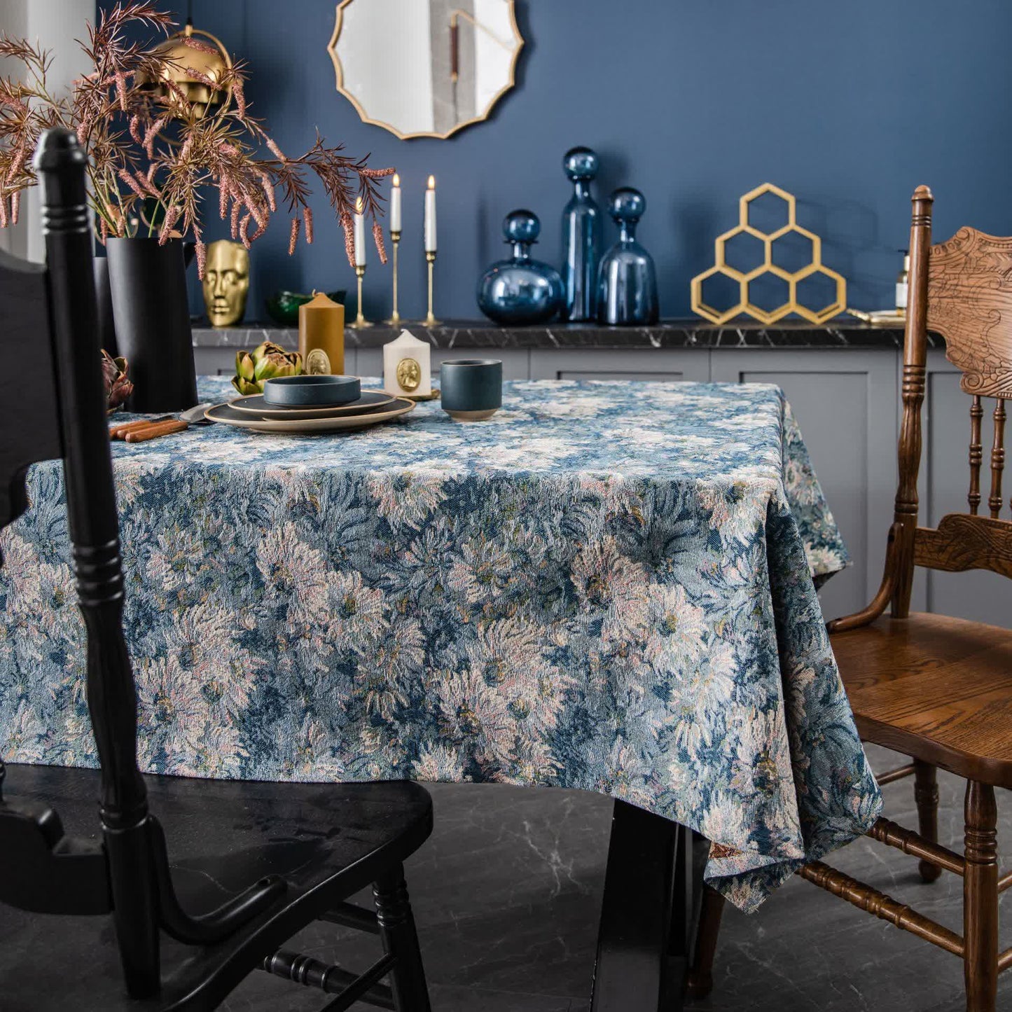 Tovaglia decorativa morbida floreale jacquard