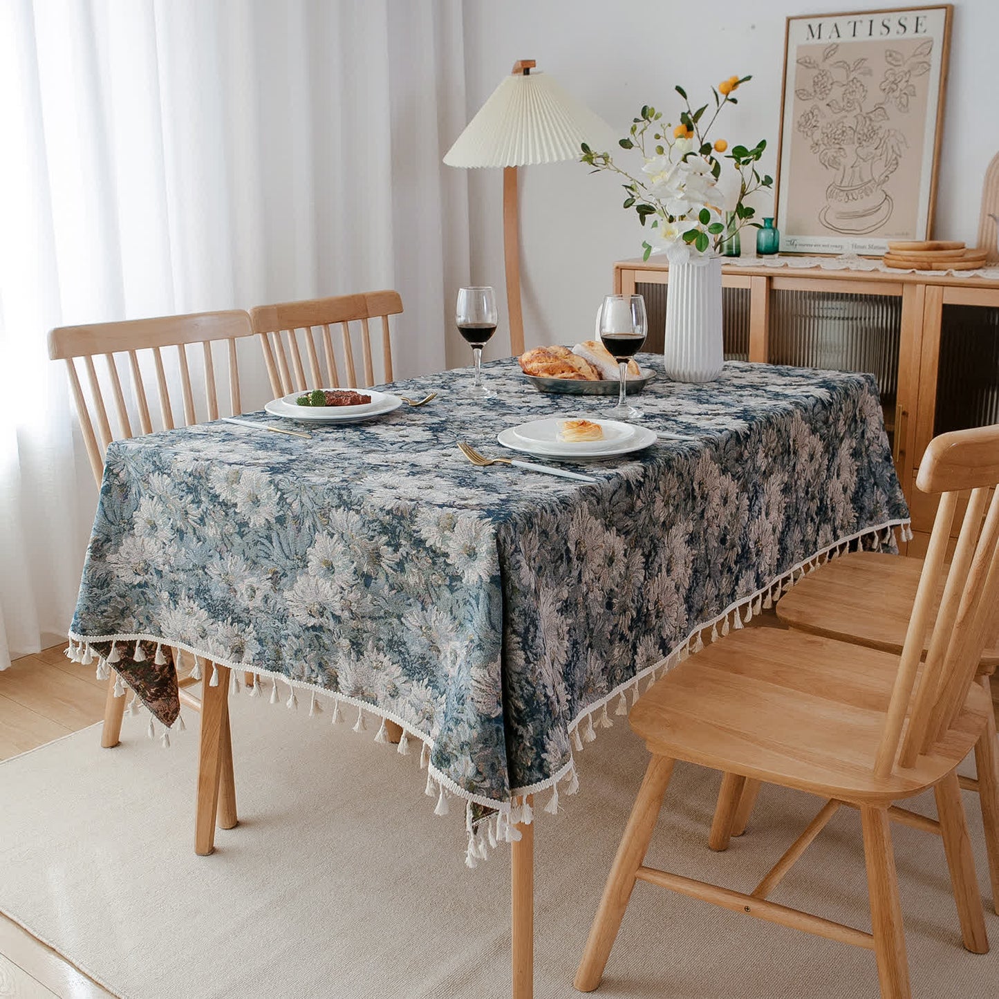 Tovaglia decorativa morbida floreale jacquard