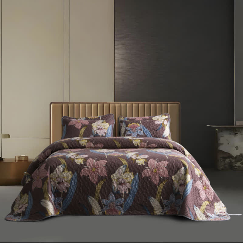 Set di biancheria da letto trapuntata traspirante Vintage Lily (3 pezzi)