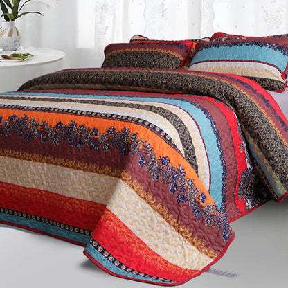 Set di biancheria da letto trapuntata morbida in stile bohémien (3 pezzi)
