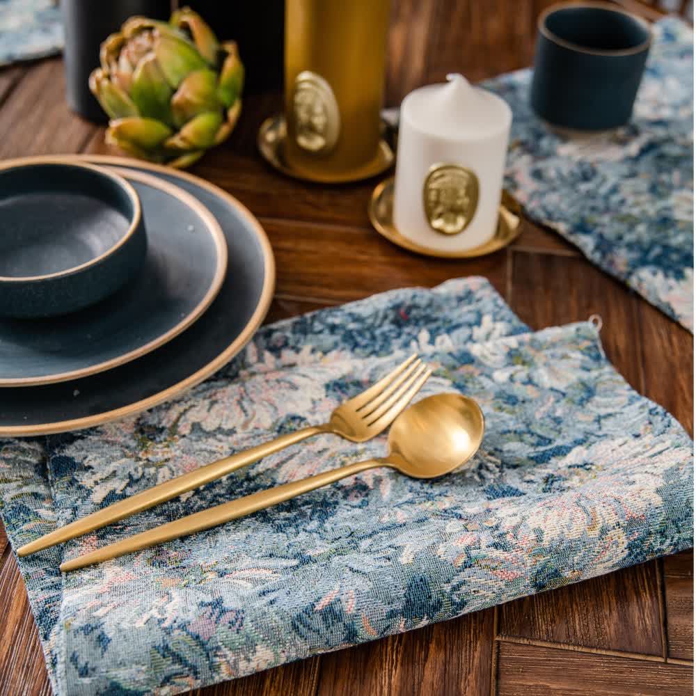 Set di tovagliette jacquard resistenti al calore con motivo floreale (4 pezzi)