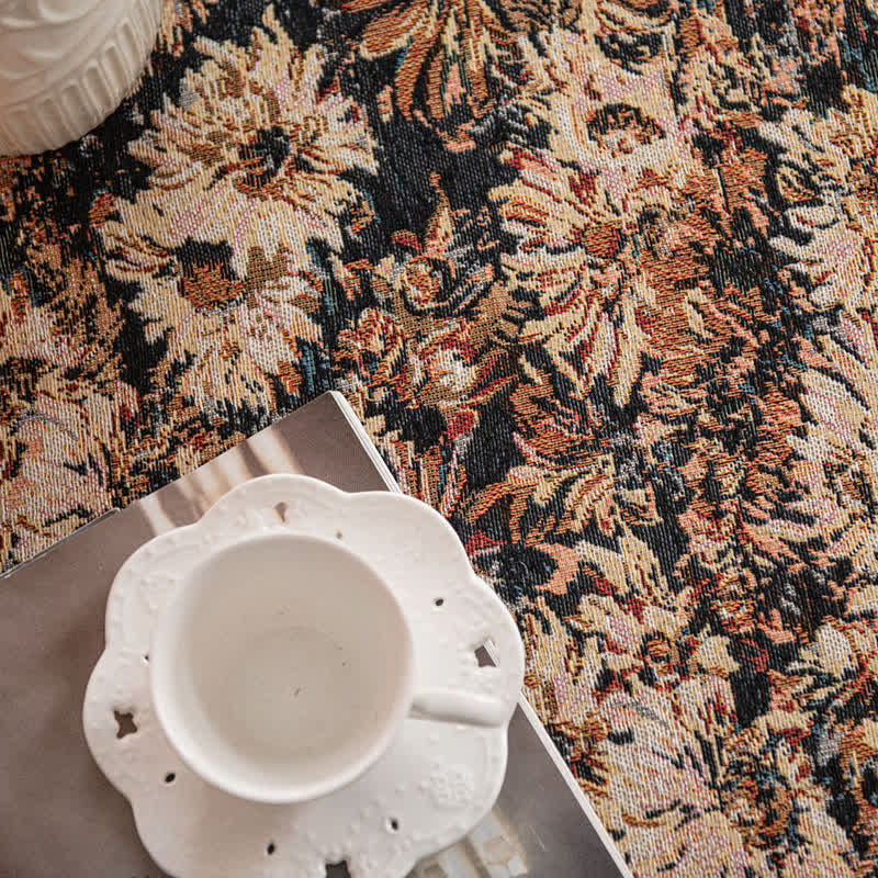 Tovaglia rotonda in stile dipinto a olio con nappa jacquard